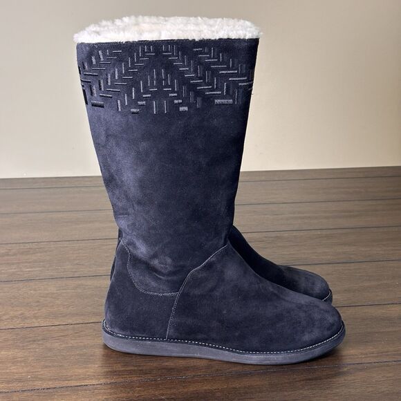 Cole Haan Womens Black Suede Tall Sherpa Lined Waterproof Boot 9 B - NEW! - Picture 3 of 7